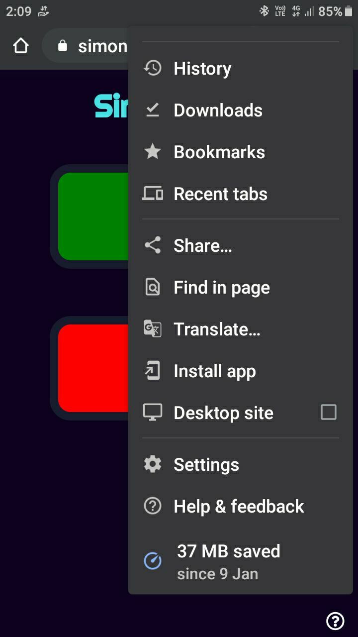 Chrome 上的 3 点菜单