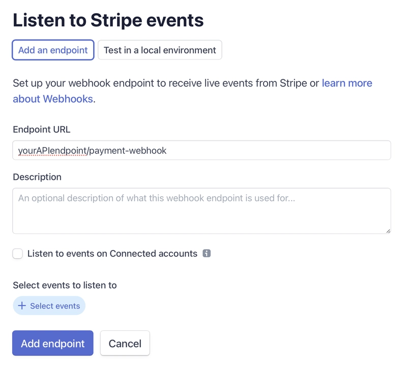 Stripe Webhook 创建