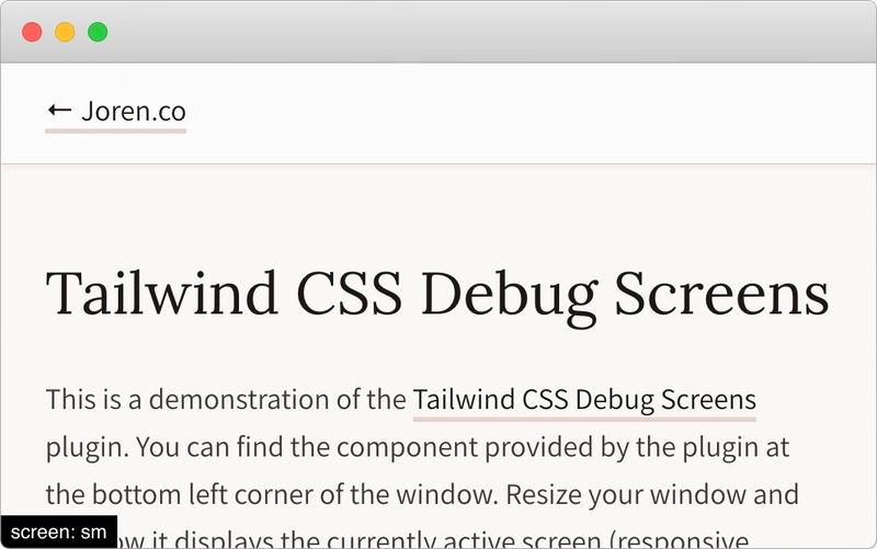 Tailwind CSS 调试屏幕显示当前屏幕断点