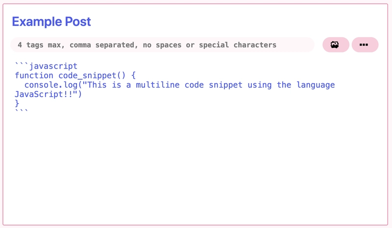 在文本编辑器中使用 JavaScript 显示多行代码片段的示例