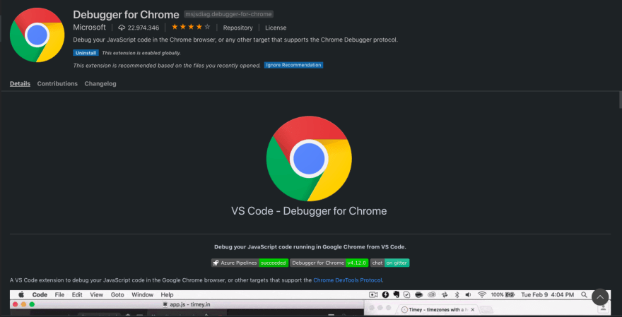 Chrome 调试器屏幕截图