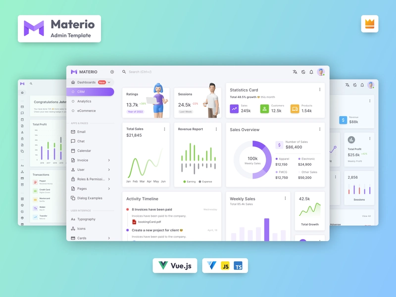 Materio Vue JS 管理模板