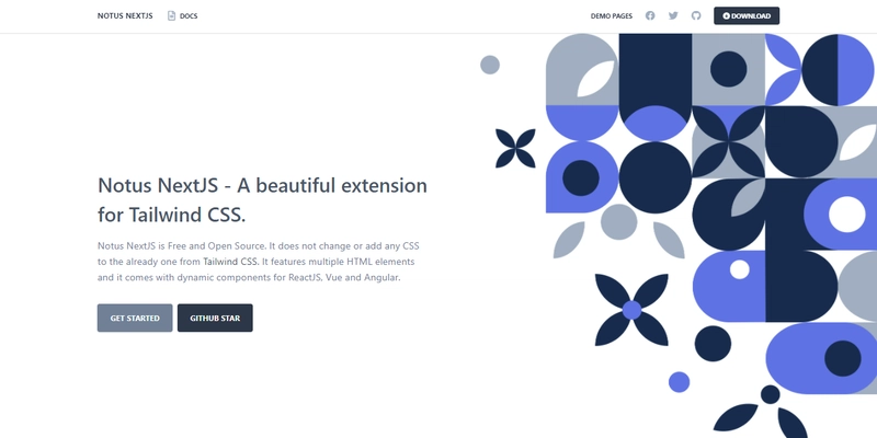 Next.js 模板 - Notus，使用 Tailwind CSS（免费产品）制作。
