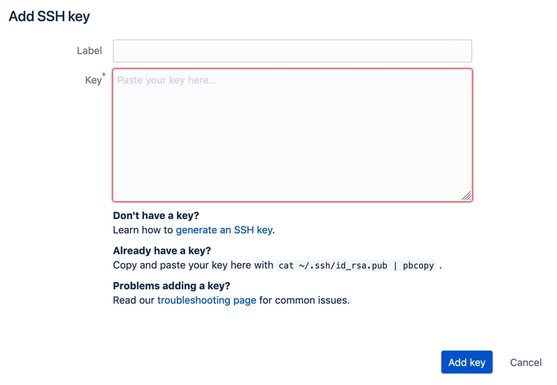 Bitbucket:添加 SSH 密钥
