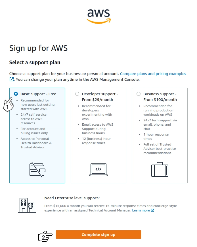 Amazon Cognito - 注册 AWS(完成注册)
