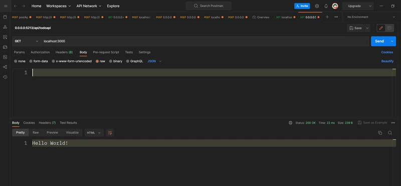 Postman 获取请求到 localhost:3000