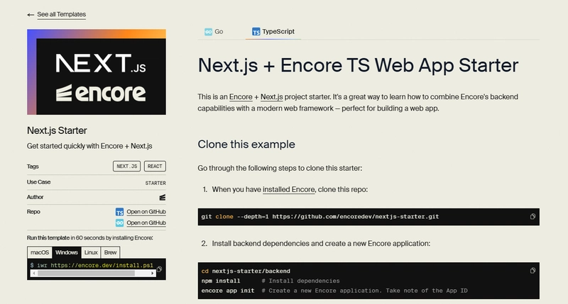 encore.ts next.js 模板