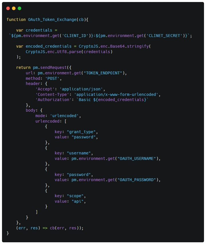 Postman 请求来自 OIDC 的访问令牌