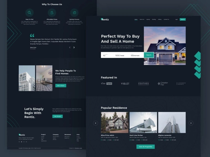 Rentiz – Free Real Estate Bootstrap 5 HTML Website Template