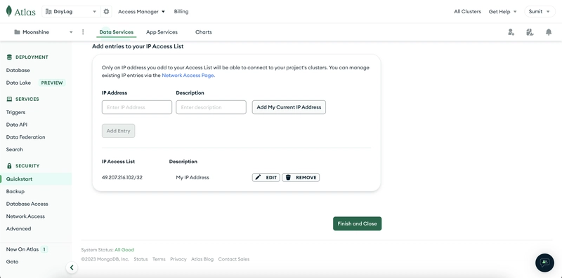 在 MongoDB 上完成并关闭