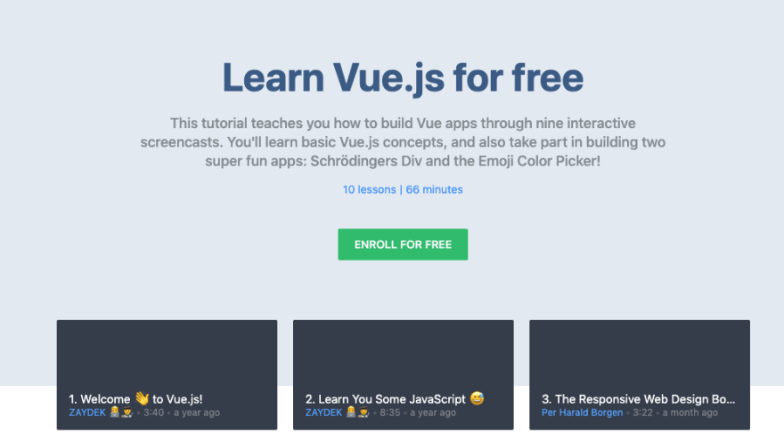 在 scrimba 上免费学习 Vue.js