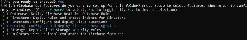 Firebase - 新项目，控制台屏幕 2。