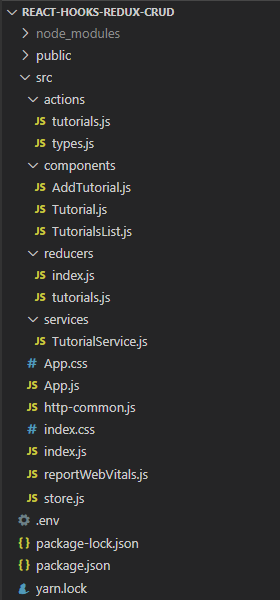 react-hooks-redux-crud-示例项目结构