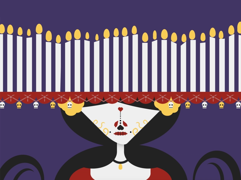 墨西哥传统人物“亡灵节女神”(La Muerte)的漫画形象,与亡灵节相关。