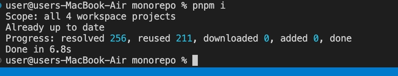 命令 pnpm install 的输出