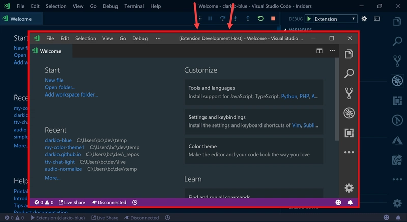 打开当前颜色主题 .json 文件的 VS Code