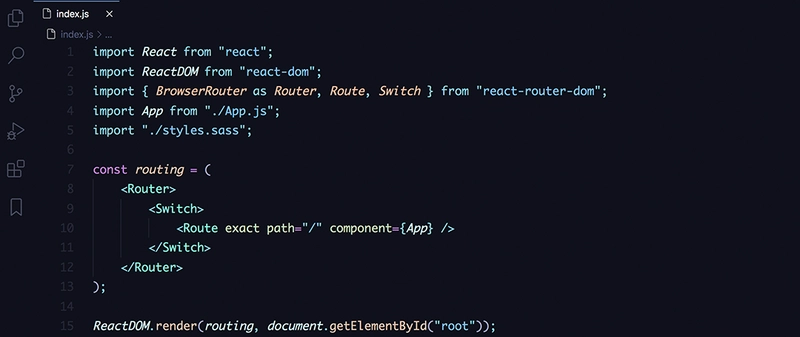 使用“八月 - 晚上 7 点入睡”深色主题的 React 代码片段