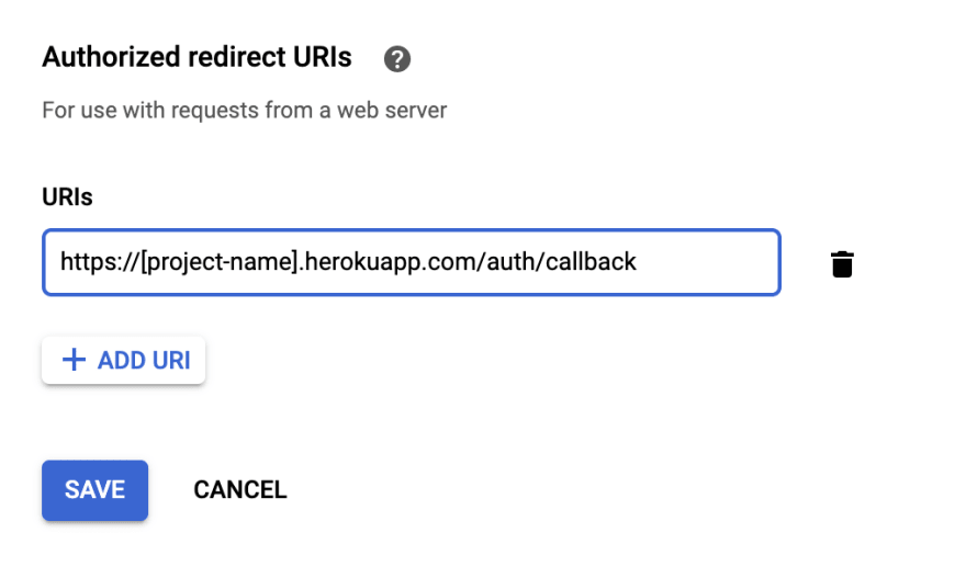 Pizzly 注册为 Google Sheets API 的回调 URL