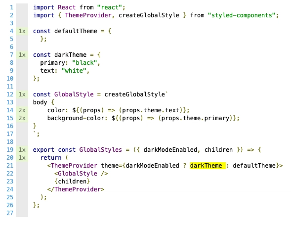 GlobalStyles 的 lcov 报告