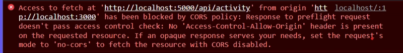 cors 错误