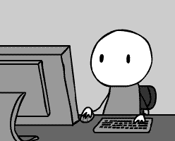 涂鸦按下键盘上的“nope”按钮，然后卫星炸毁了电脑