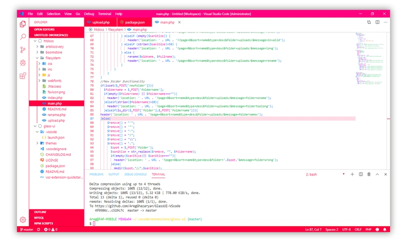 Glass UI VS Code 主题