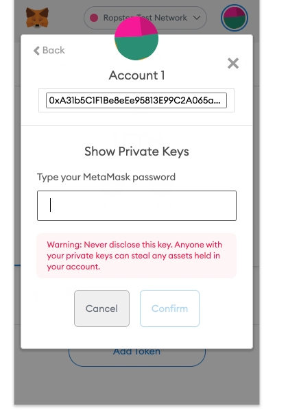 Metamask 导出私钥 Chrome 浏览器
