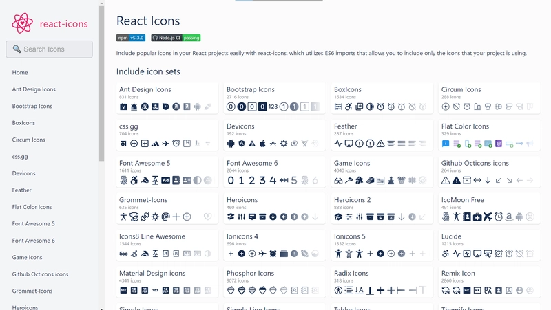 React 图标