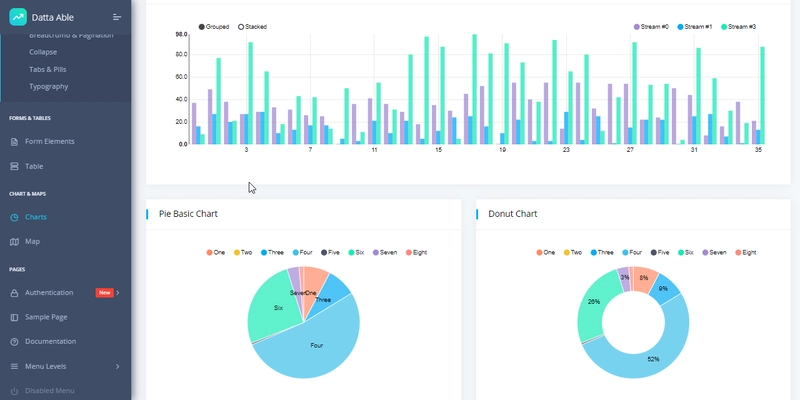 React Dashboard Datta Able - 免费的 React 管理面板。