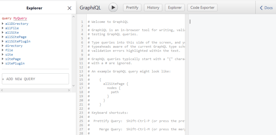 GraphiQL IDE