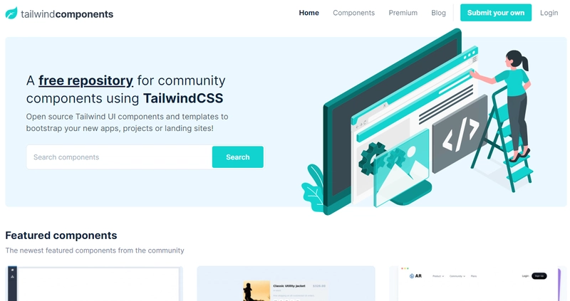 Tailwind Components 登陆页面
