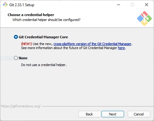 Windows Git 安装程序菜单