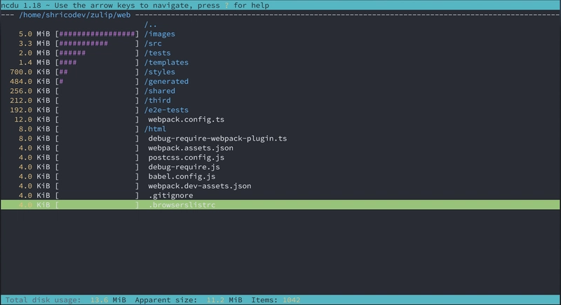 ncdu cli 工具