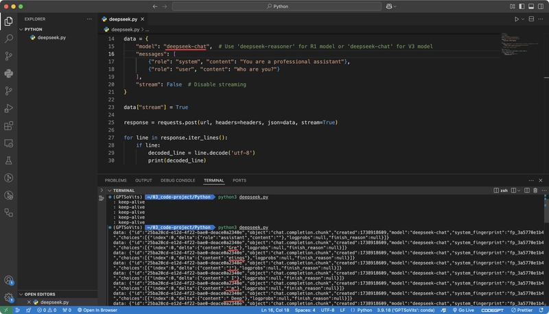 如何使用 Python 调用 DeepSeek-R1 API