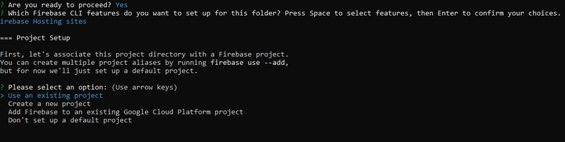 Firebase - 新项目，控制台屏幕 3。
