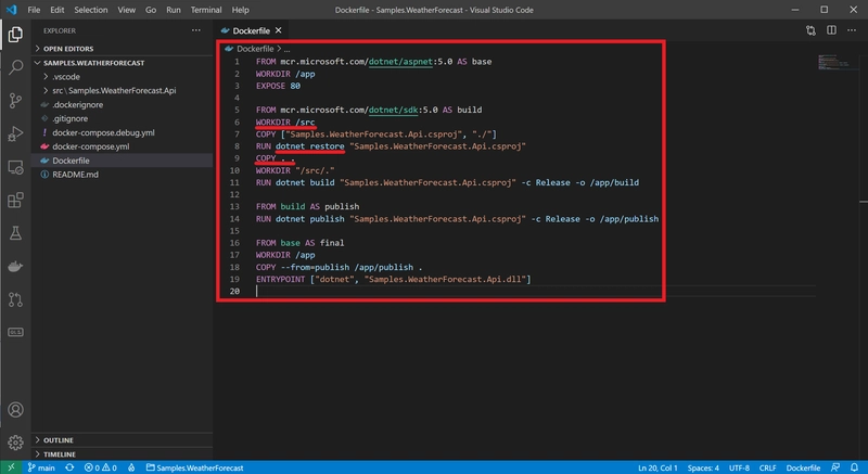 VS Code Dockerfile 自动生成