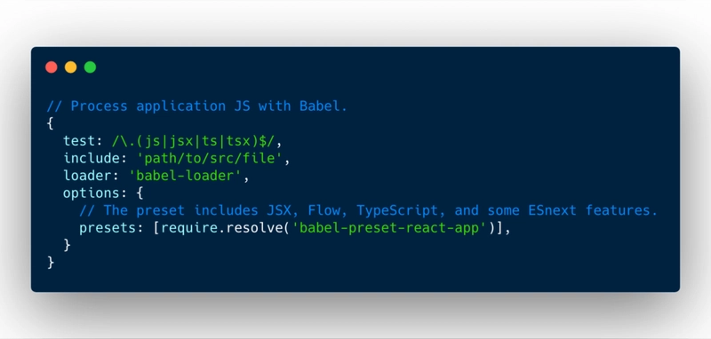 使用 React 预设配置 Babel 加载器