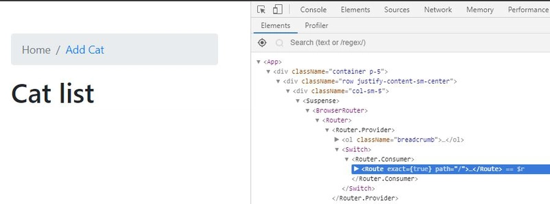 在 React 开发者工具上检查 React Router 的延迟加载