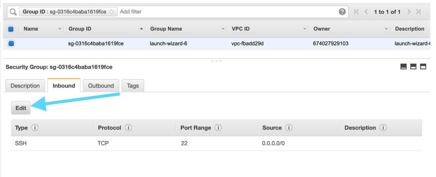 编辑入站流量规则
