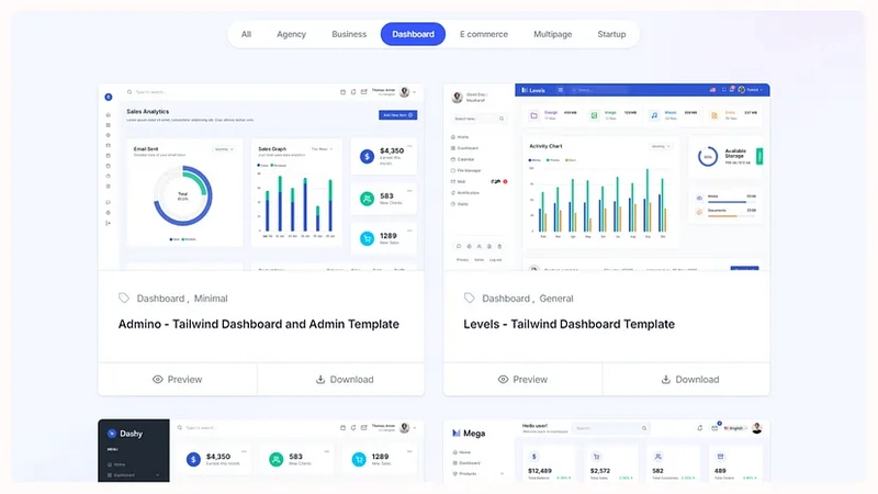 React 仪表板模板