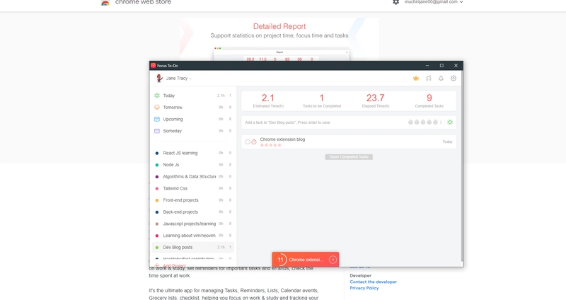 Focus To-Do chrome 扩展程序