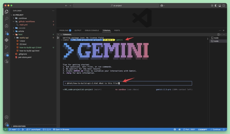 安装和使用 Google Gemini CLI