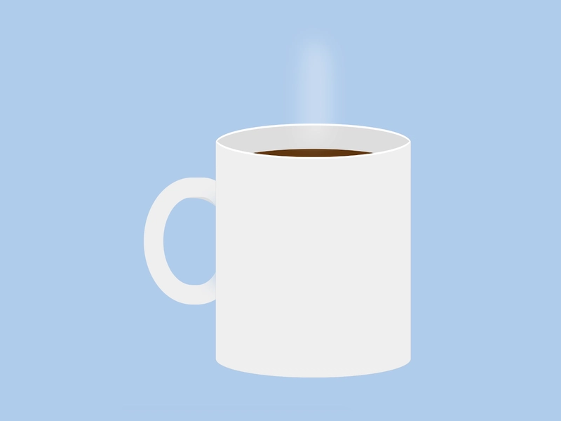 空白咖啡杯的卡通画